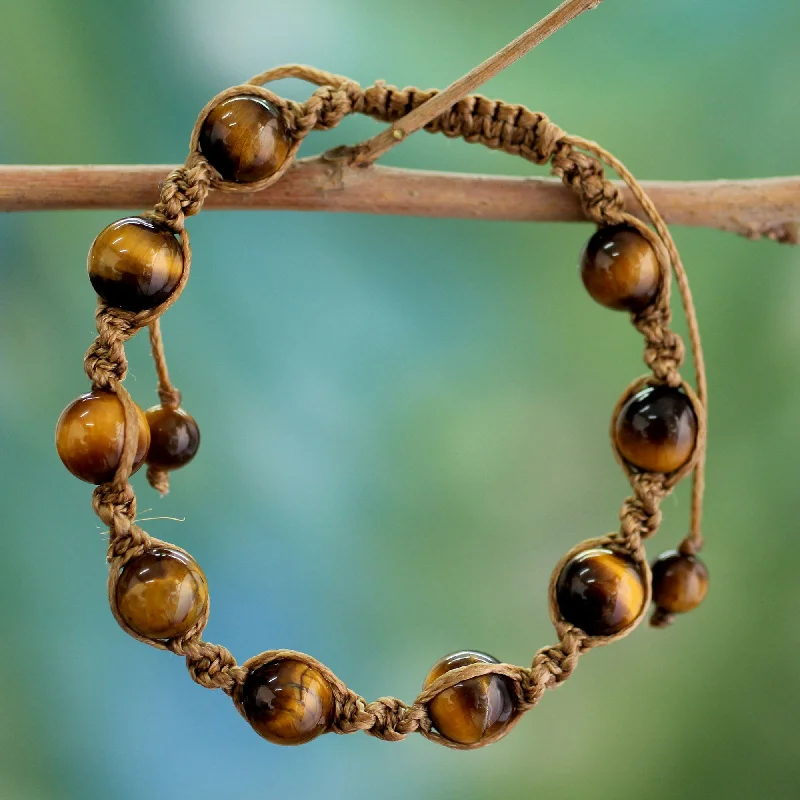 cute charm bracelet with love charms -Blissful Insight Tiger's Eye Beaded Bracelet