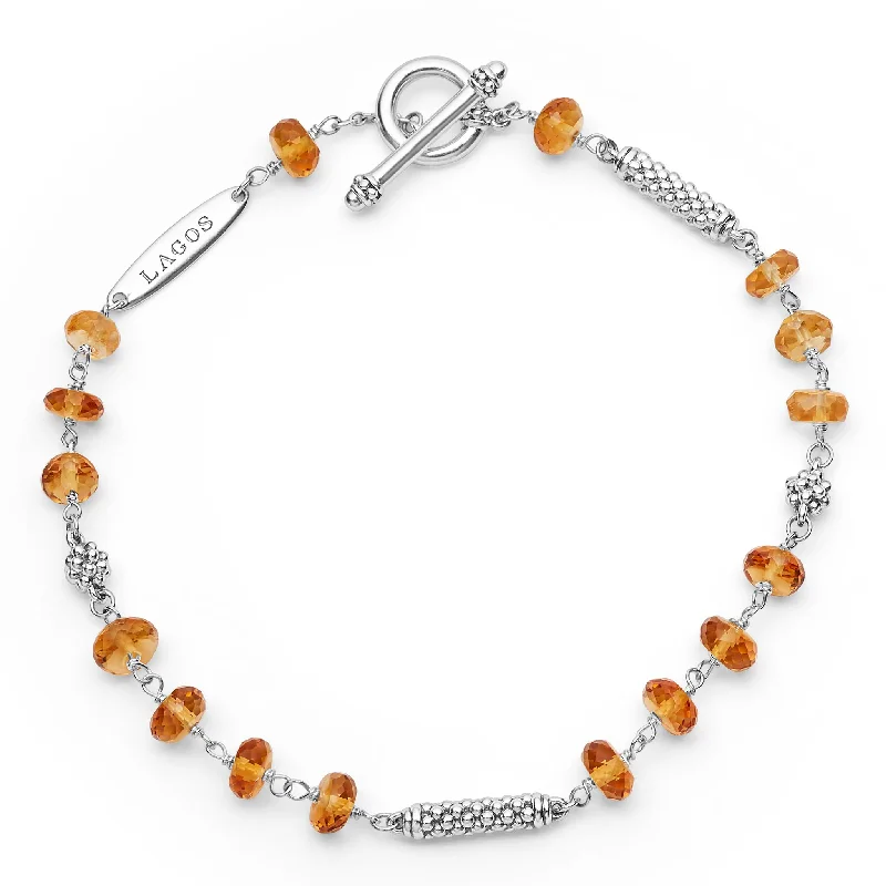 bracelet with healing crystal for spiritual growth -Caviar Icon Citrine Beaded Bracelet