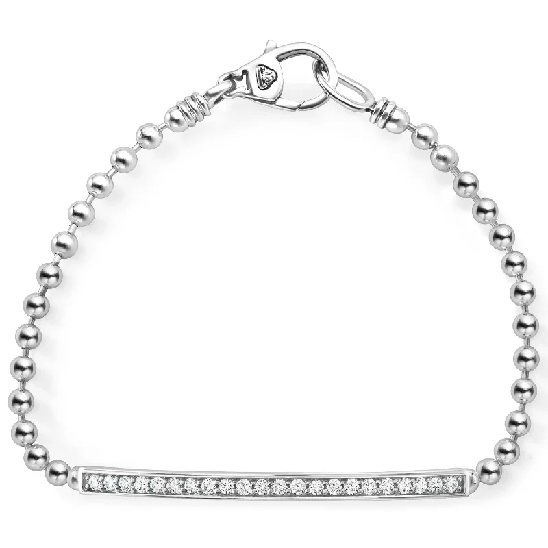 bracelet with engraved message for loved one -Caviar Spark Beaded Diamond Bracelet