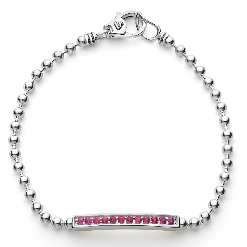 unique charm bracelet for personal style -Caviar Spark Ruby Beaded Bracelet