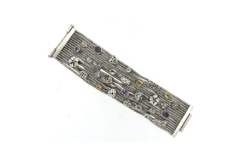 bracelet with geometric design for modern look -Floral Tapestry Bracelet