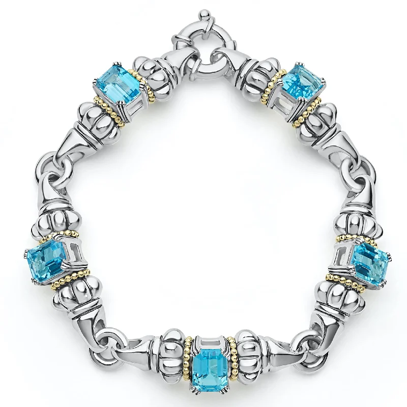 unique bracelet with engraved message -Glacier Classic Swiss Blue Topaz Bracelet