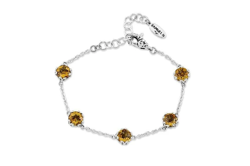 luxury gold bracelet with gemstones -Glow Bracelet- Citrine