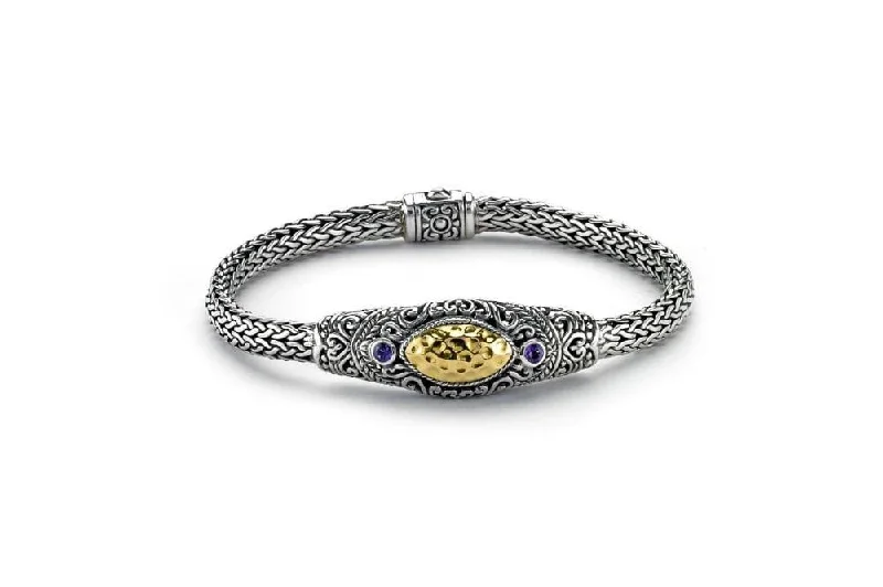 charm bracelet with heart-shaped stones -Letizia Bracelet- Amethyst