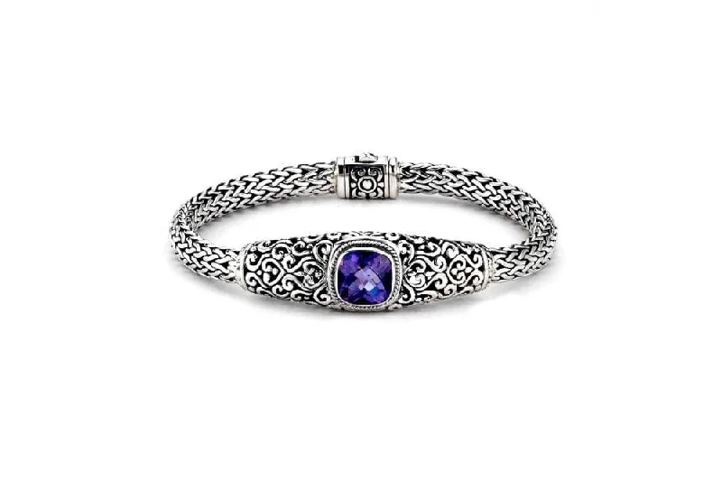 bracelet for men with nautical theme -Meghan Bracelet- Amethyst