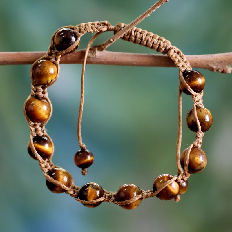 handmade bracelet with vibrant gemstones -Oneness Tiger's Eye Beaded Bracelet