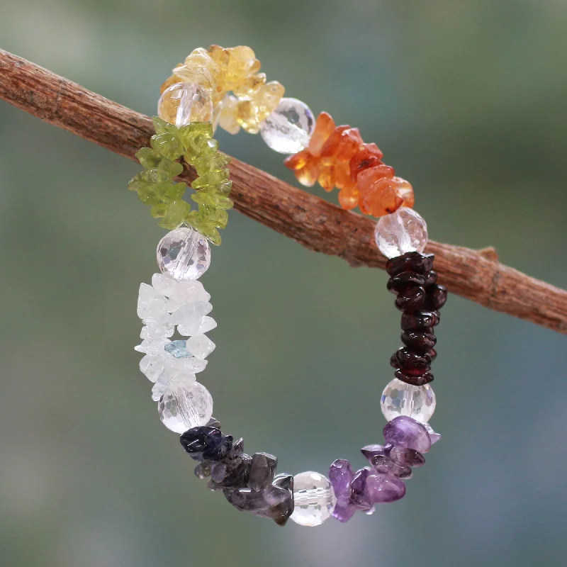 personalized bracelet with initials -Peaceful Friendship Multi-Gemstone Bracelet