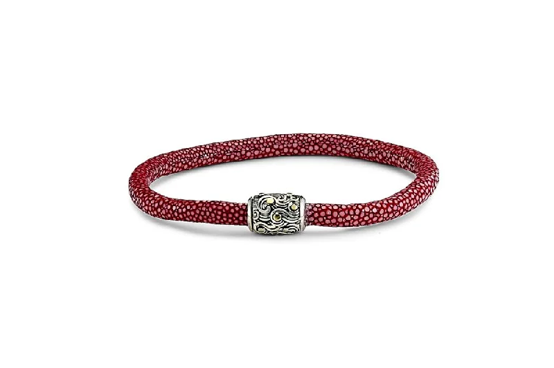 stackable silver bracelet set for chic fashion -Ranu Bracelet- Bordeaux Stingray