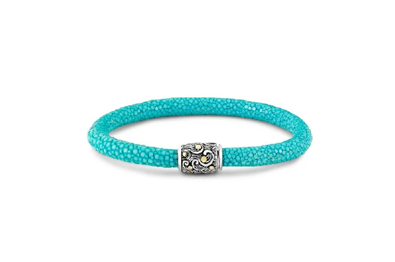 bracelet with crystal pendants for elegance -Ranu Bracelet- Turquoise Stingray