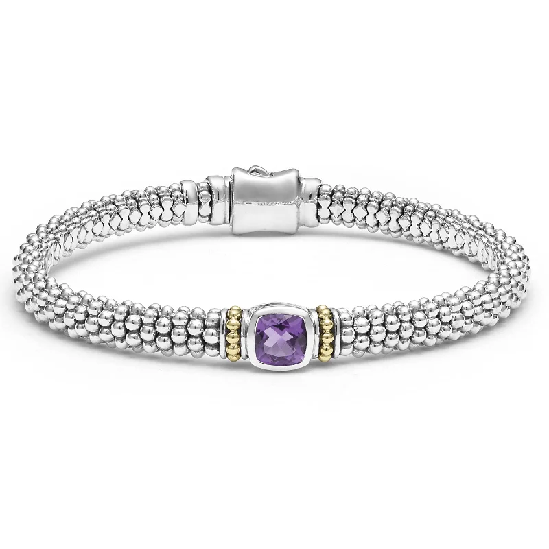 multi-layer bracelet for layered look -Rittenhouse Amethyst Caviar Bracelet | 6mm