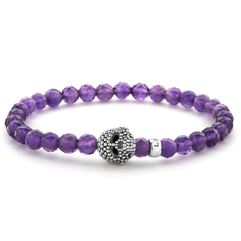 simple bangle bracelet for subtle elegance -Anthem Amethyst Skull Bracelet