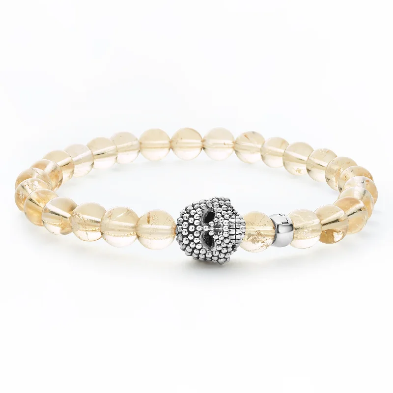 bracelet with butterfly charm for elegance -Anthem Citrine Skull Bracelet