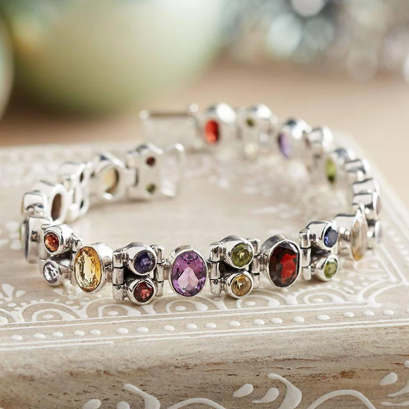 chic gemstone bracelet with custom fit -Sparkle Multi Gem Bracelet