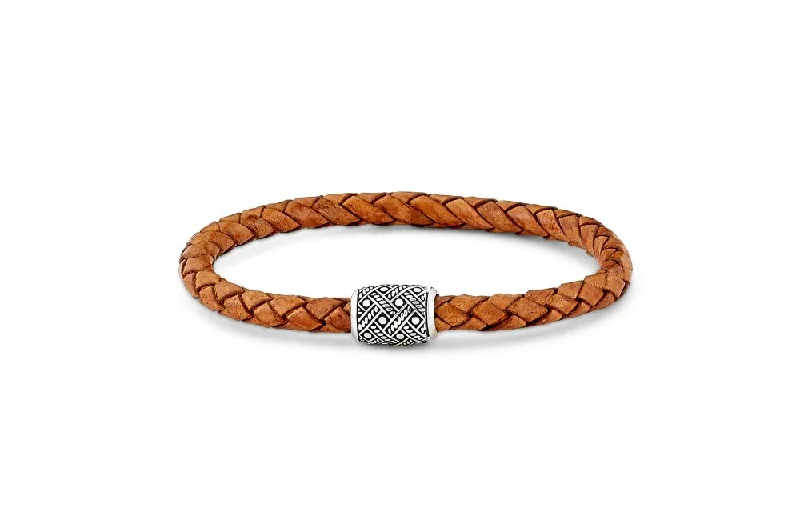 bracelet for evening wear with crystals -Tara Bracelet- Brown Leather