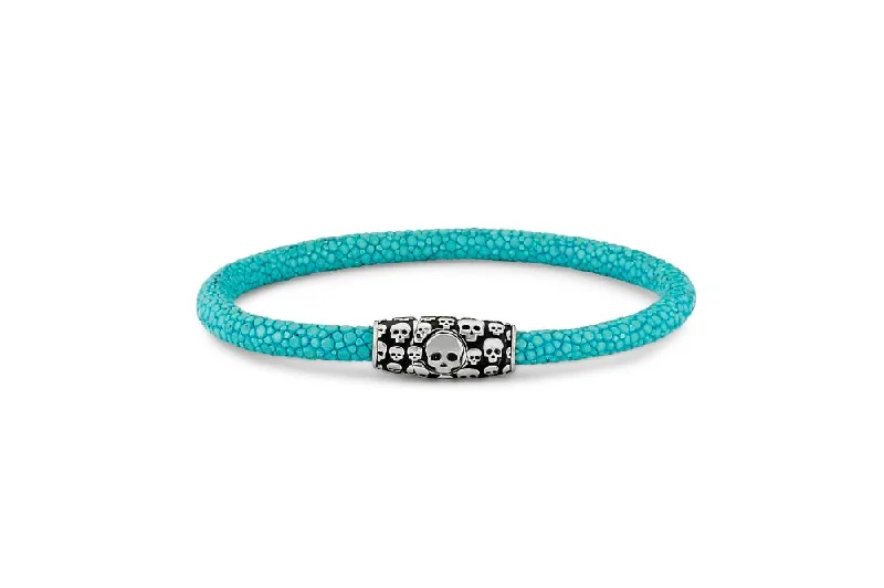 simple bangle bracelet for subtle elegance -Tobaru Bracelet- Turquoise Stingray