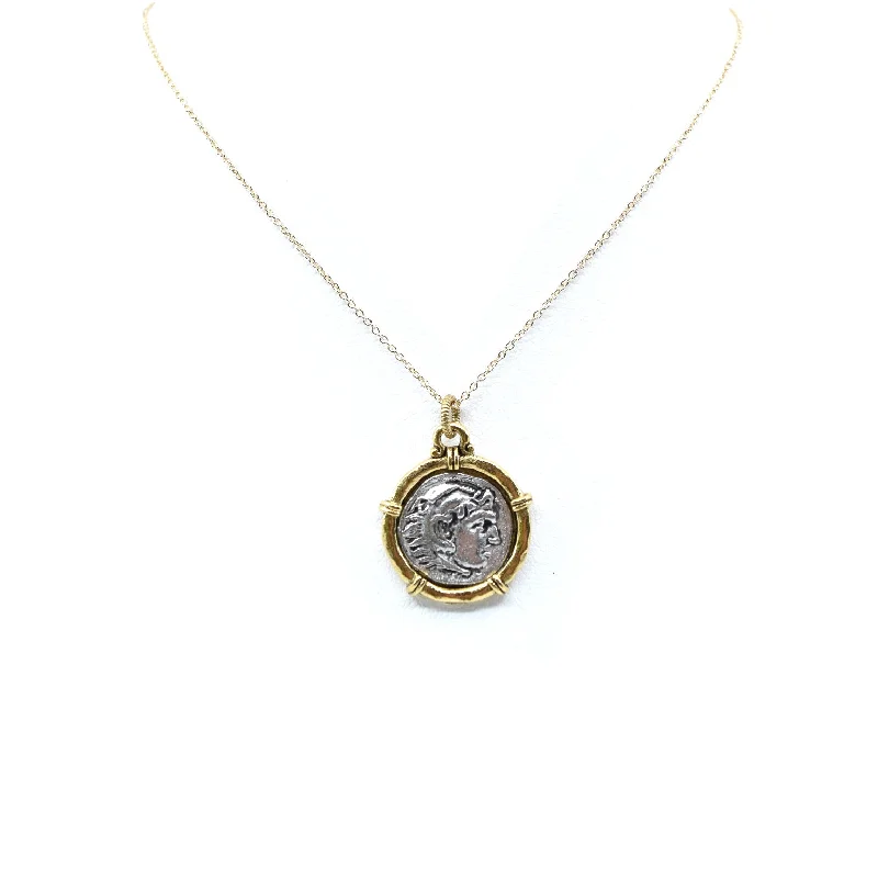 colorful heart pendant necklace -Aureus Coin Necklace