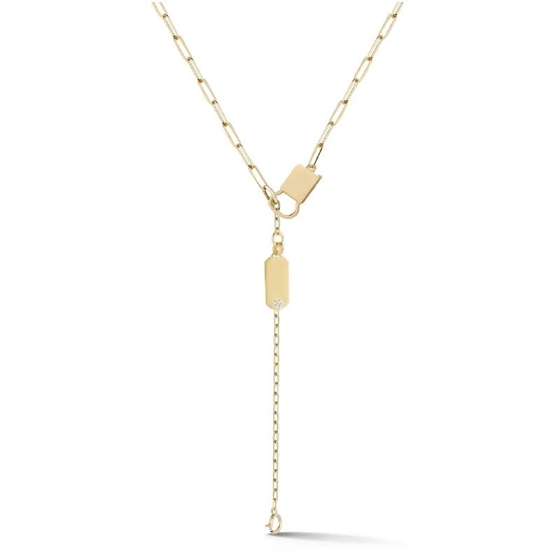 stylish silver pendant with charm -Betty Gold Lariat Necklace