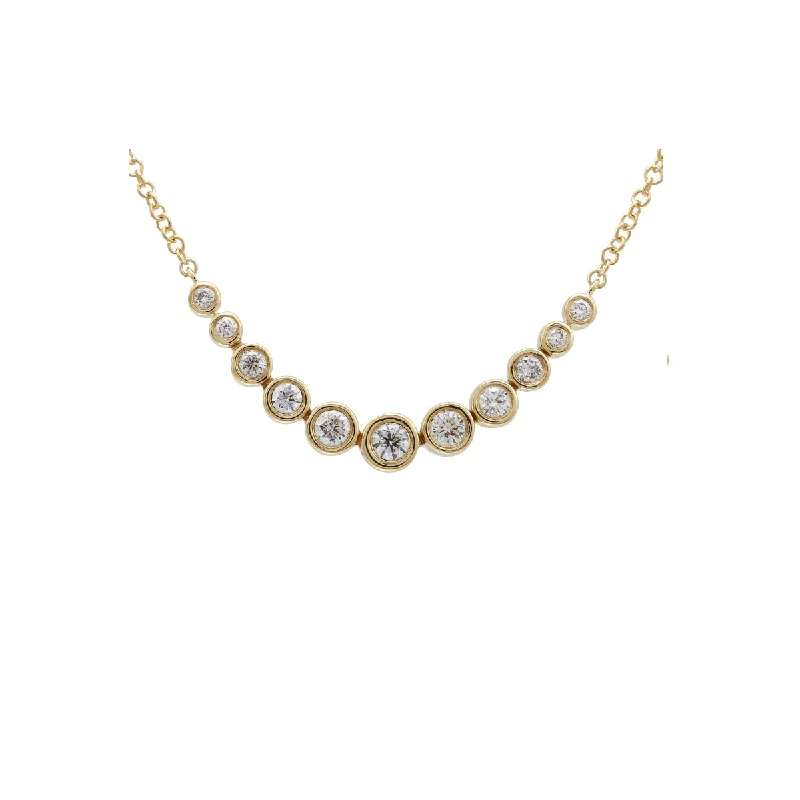 matching gold pendant necklace -Bezel Set Diamond Necklace