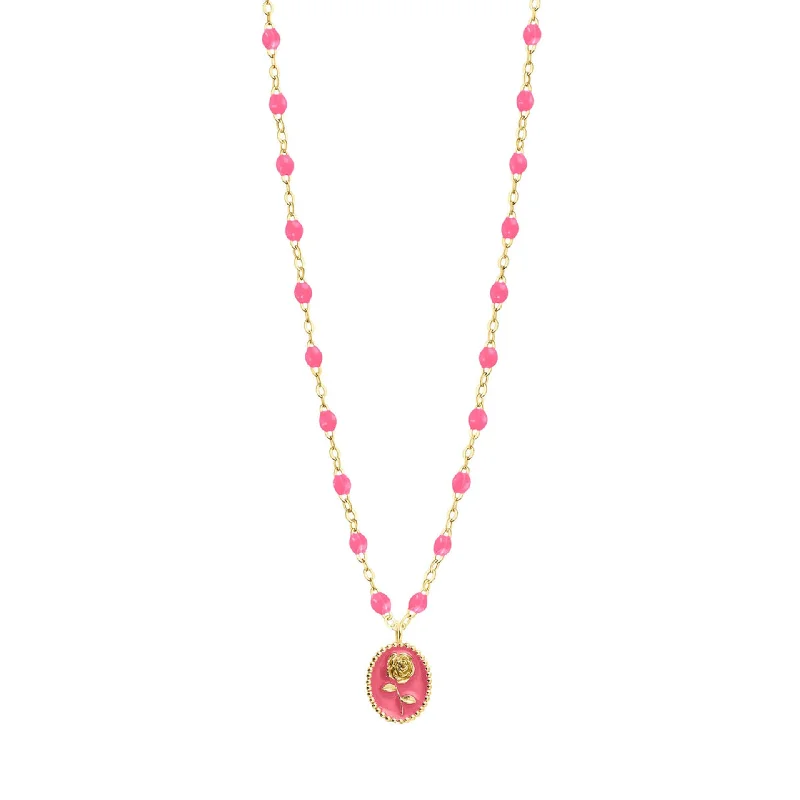 gold and diamond pendant necklace -Classic Rose Necklace