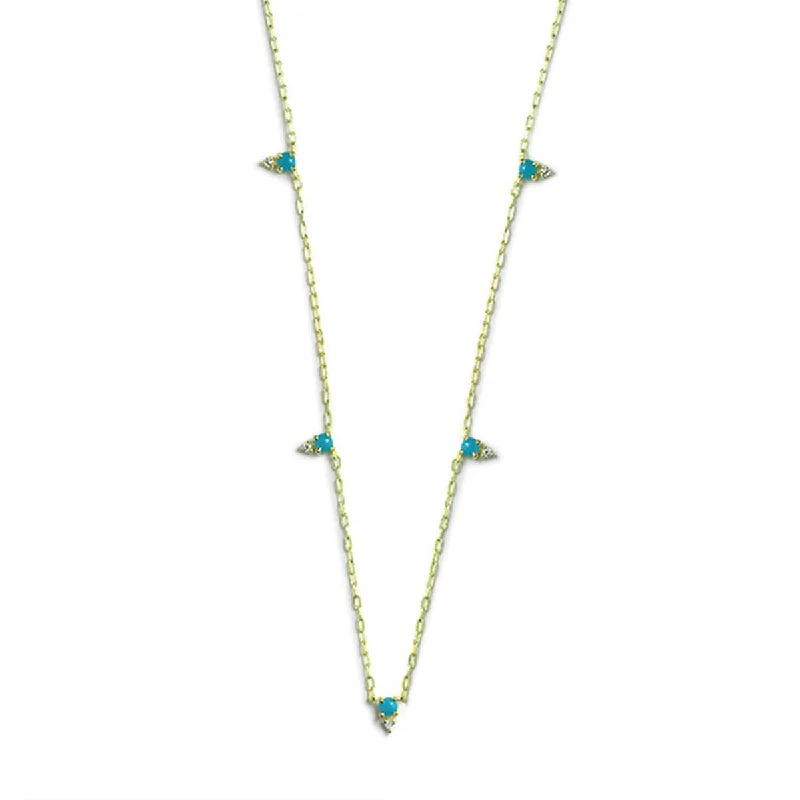 chic crystal pendant necklace -Devere Turquoise Necklace