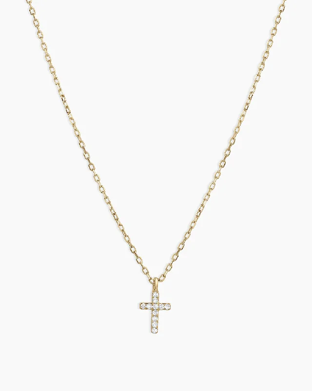 modern personalized pendant -Diamond Cross Necklace