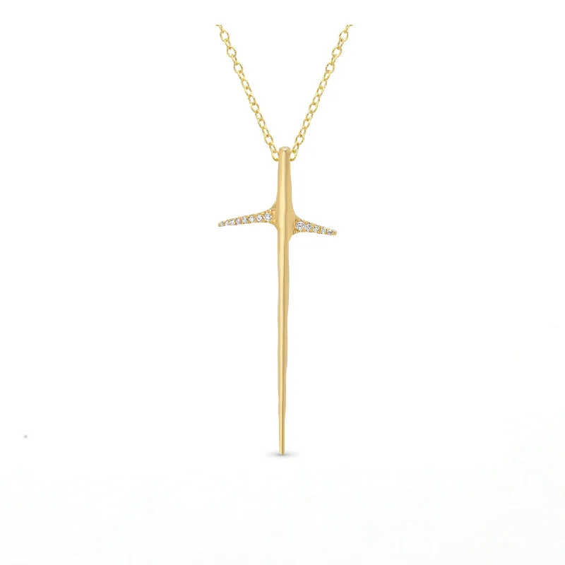 dainty necklace with pendant -Large Diamond Thorn Necklace