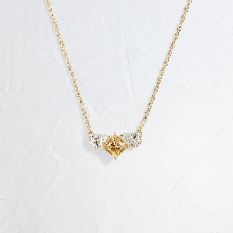 bold gold pendant necklace -Flutter Necklace