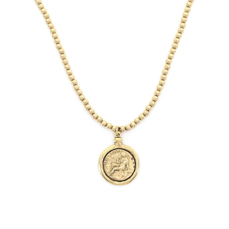 adjustable charm necklace for women -Goddess Necklace - Gold Eternity Stretch Necklace