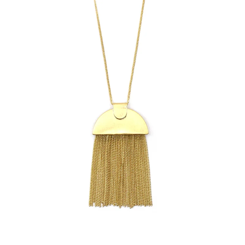 simple gold charm necklace -Rainy Day Necklace