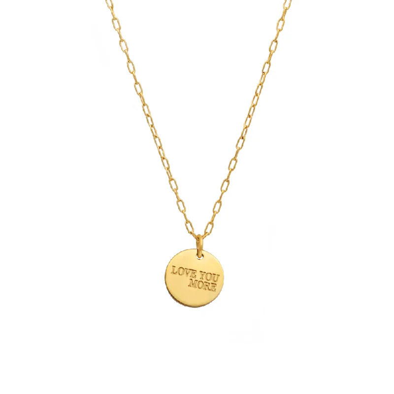 trendy heart-shaped necklace -Love You More Gold Coin Necklace