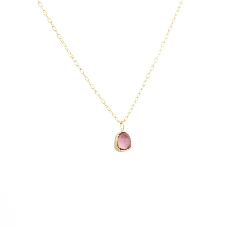 luxury silver pendant necklace -Pink Tourmaline Necklace