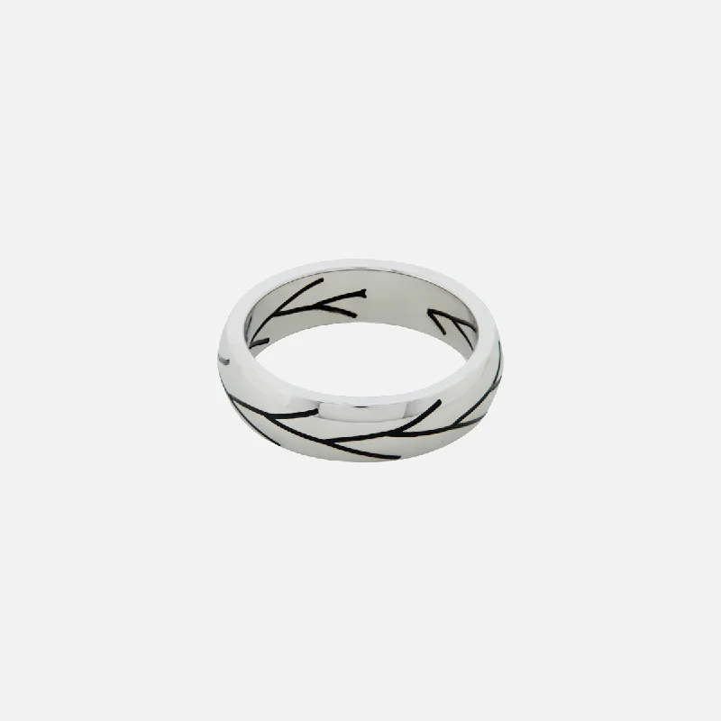 minimalist chain necklace for men -"BRISER" RING - WHITE GOLD