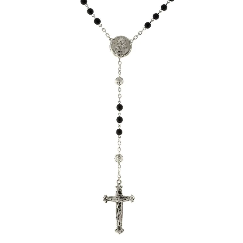 customizable pendant necklace -1928 Jewelry Beaded Crucifix With Mary Locket Necklace Rosary