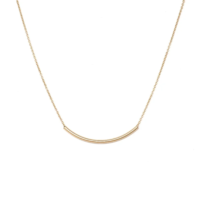 personalized gold pendant -The Subtle Smile Necklace