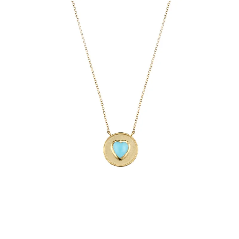 gemstone pendant necklace for men -Turquoise Heart Necklace