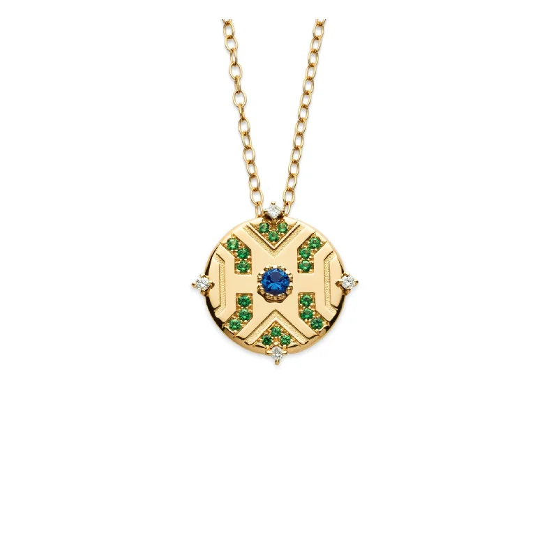 trendy letter pendant necklace -Versailles Medallion Pendant