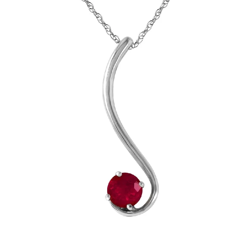 romantic gemstone necklace -0.55 Carat 14K White Gold This Shows How Ruby Necklace