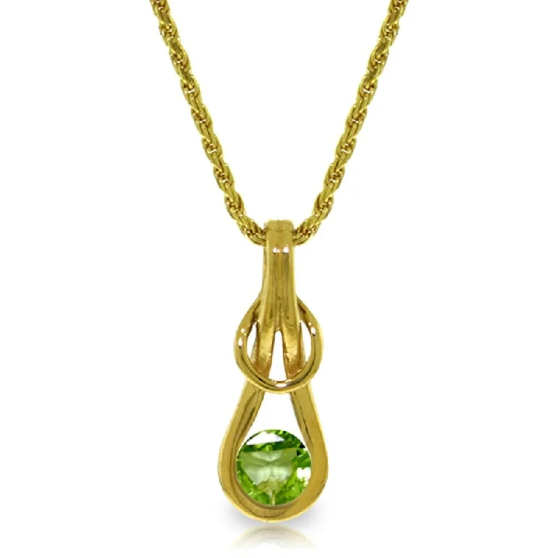 bohemian pendant necklace -0.65 Carat 14K Solid Gold No Conclusions Peridot Necklace