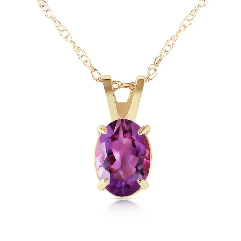 minimalist pendant necklace for women -0.85 Carat 14K Gold Just Us Amethyst Necklace