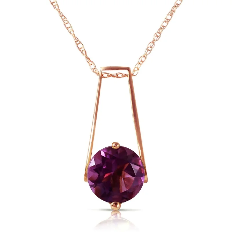 elegant gold heart necklace -1.45 Carat 14K Rose Gold Lullaby Amethyst Necklace