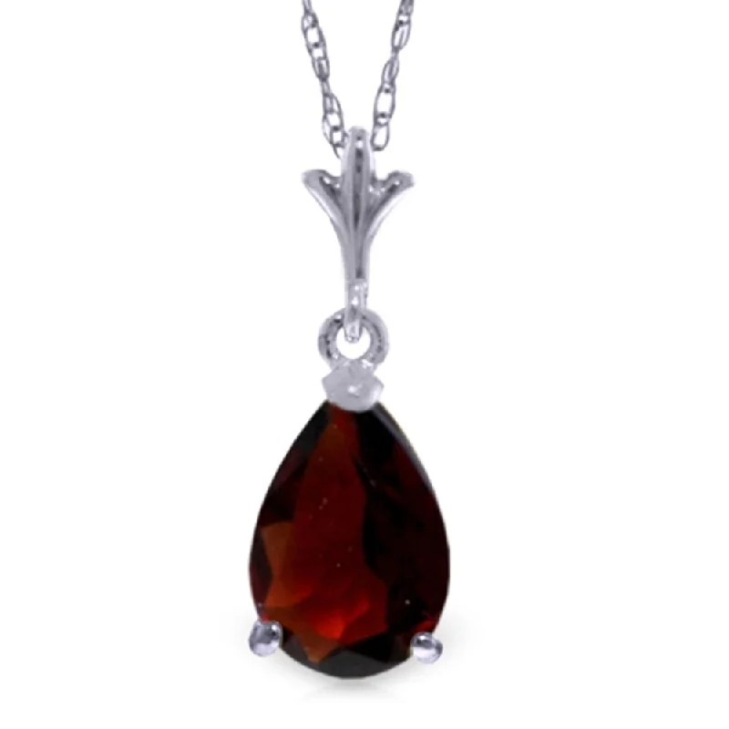 matching gold pendant necklace -1.5 Carat 14K White Gold Rest of Today Garnet Necklace