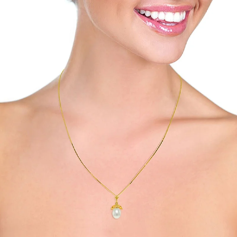 stunning diamond pendant necklace -4.5 Carat 14K Solid Gold Necklace Natural Parl Citrine