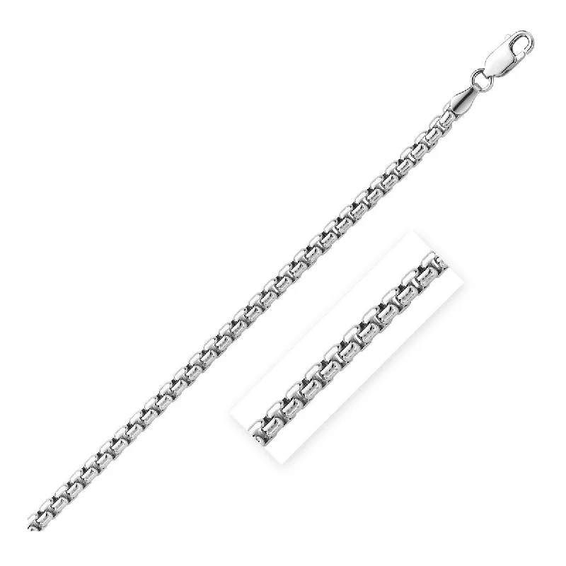 elegant layered necklace -5.2mm Sterling Silver Rhodium Plated Round Box Chain