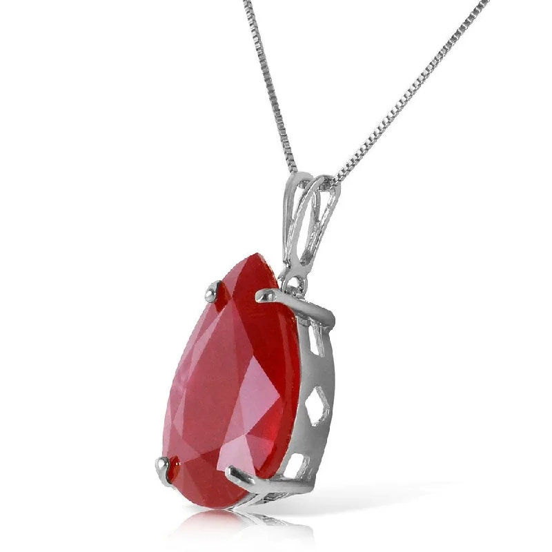 double heart pendant necklace -5 Carat 14K Solid White Gold Leave Everything Better Ruby Necklace