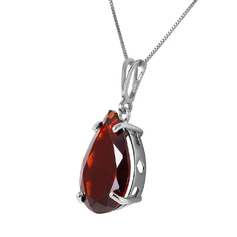 personalized necklace for kids -5 CTW 14K Solid White Gold Place Me Garnet Necklace