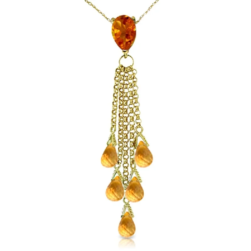 trendy personalized pendant necklace -7.5 Carat 14K Gold Tender Feelings Citrine Necklace