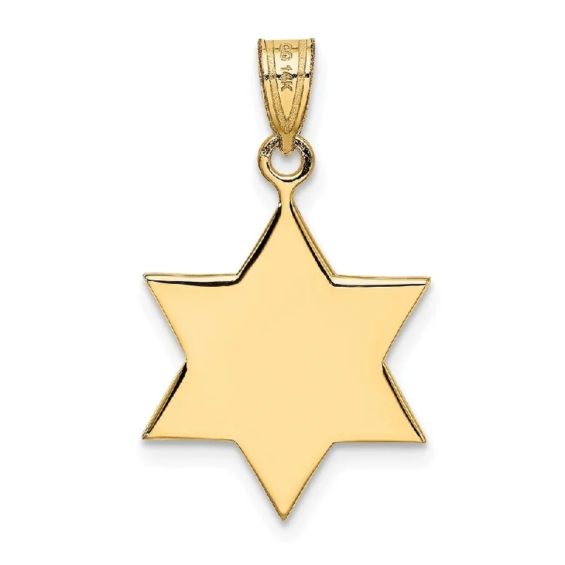 luxurious pearl and gold necklace -Diamond2Deal 14K Yellow Gold Star of David Pendant (L- 25 mm, W- 16 mm)