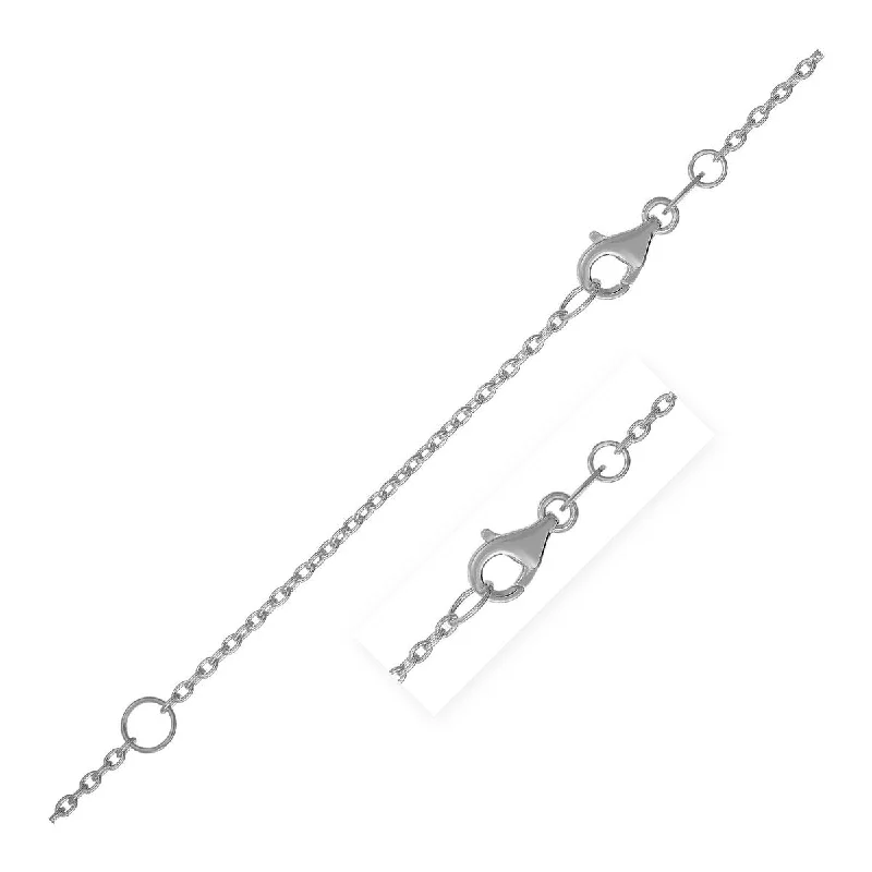 diamond choker for women -Extendable Cable Chain Necklace in 14k White Gold (1.2mm) 18" Inches