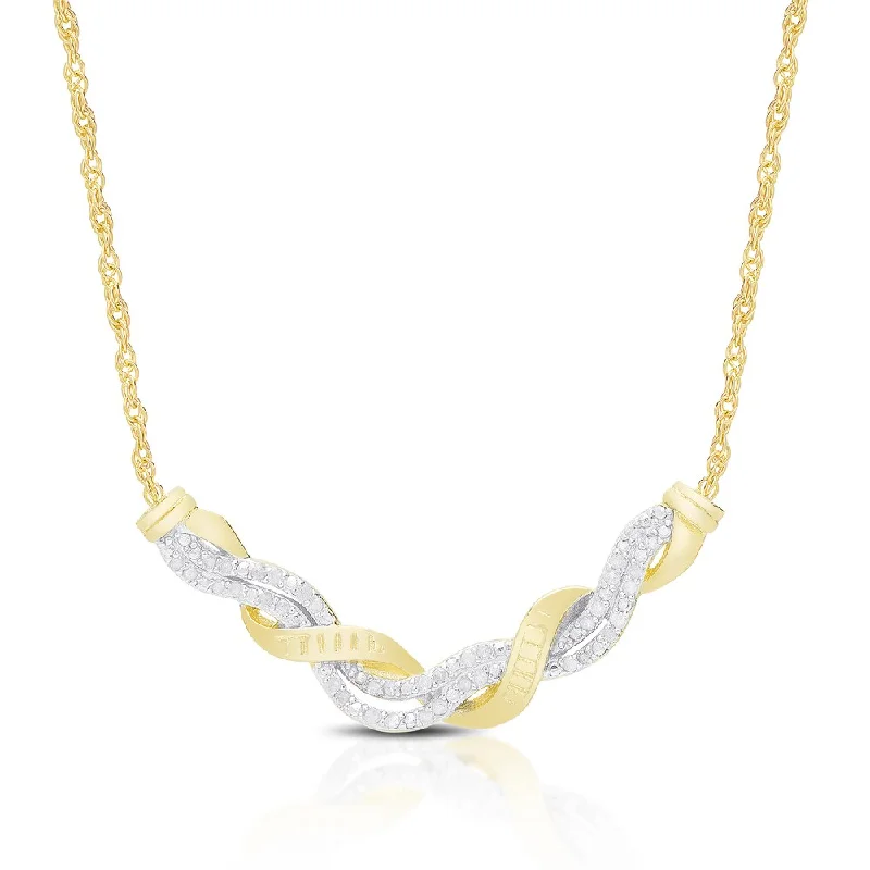 long chain with pendant -Finesque Gold Over Sterling Silver 1/5 Ct TDW Diamond Twist Necklace