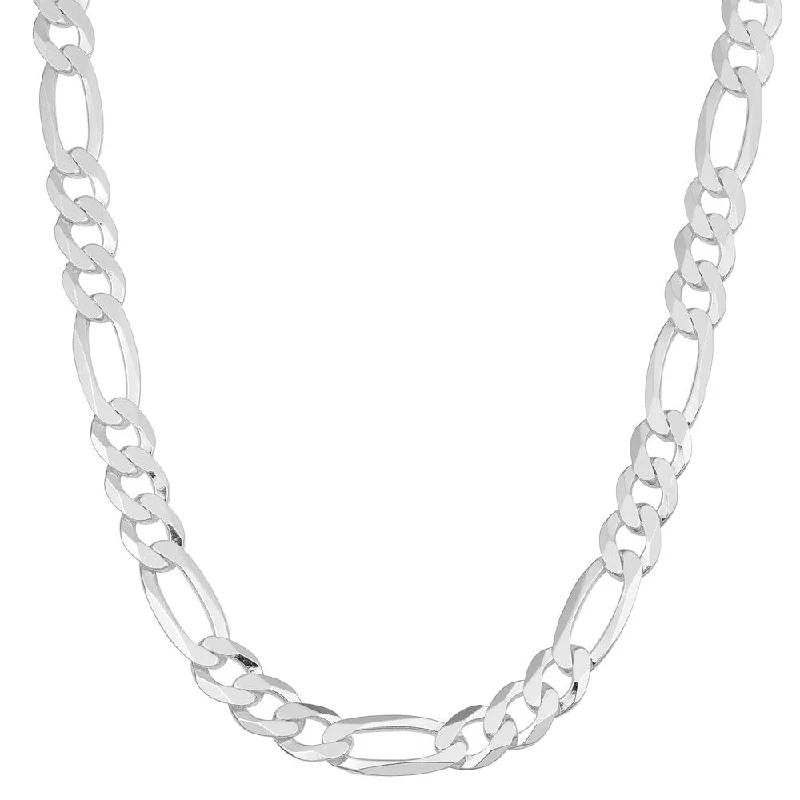 crystal pendant chain necklace -Fremada Sterling Silver 5.7-mm High Polished Figaro Link Necklace (20 inch)